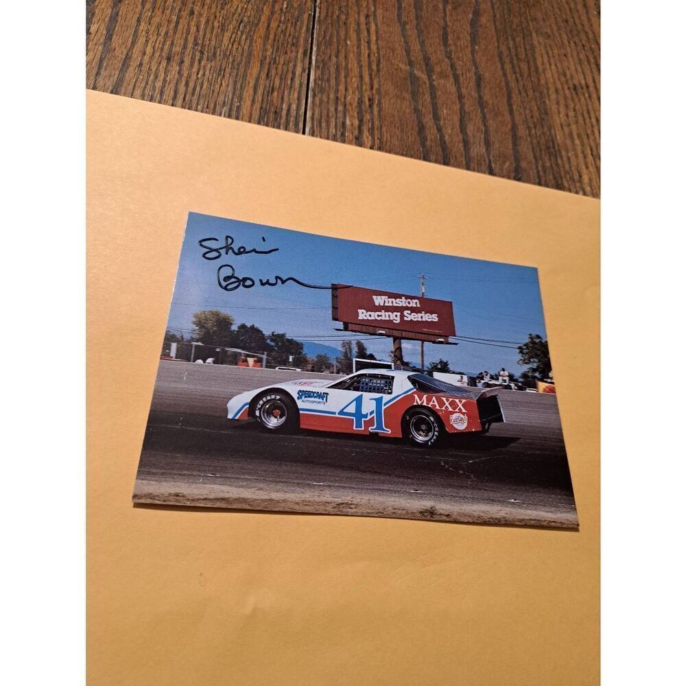 Autographed 1990 Sheri Bown NASCAR Driver Card #41 Winston Racing Series 5x7 VTG